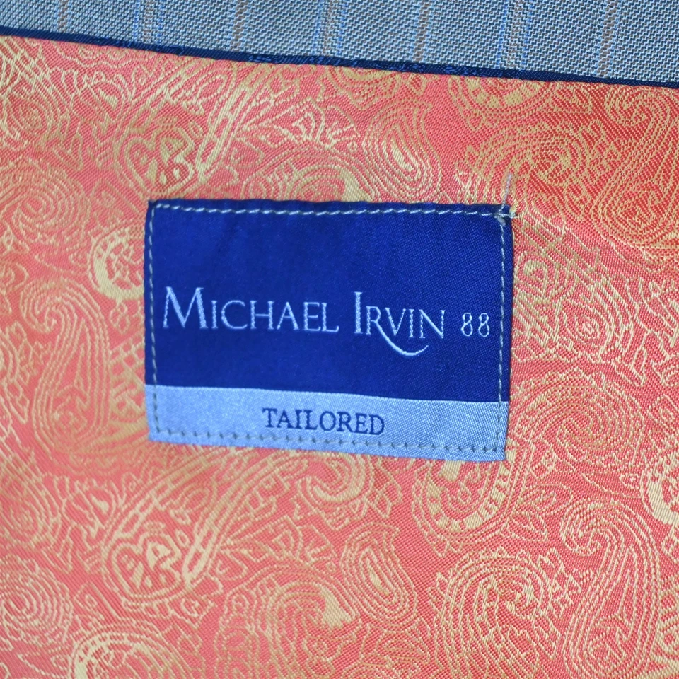 Michael Irvin 46R 38x34 Marrón Tostado Cuadros 3 Piezas Chaleco Chaqueta Pantalones Traje Foto 4 de 4
