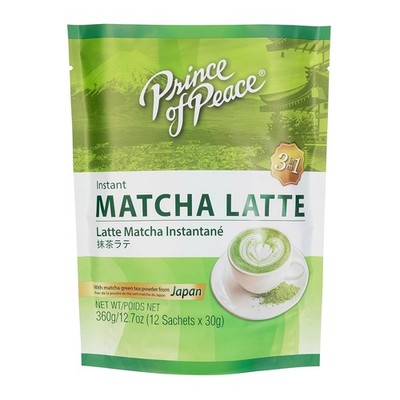 Prince of Peace 3 in 1 Matcha Latte   Instant Beverage   12 Sachets