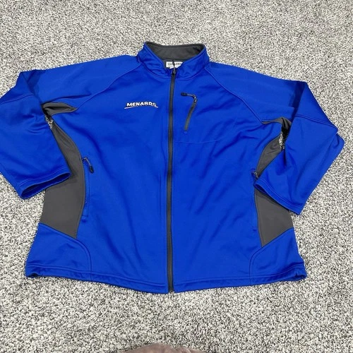 Menards Blue Softshell Logo Jacket Associate Employee Worker Men’s 2XL - product listing photo