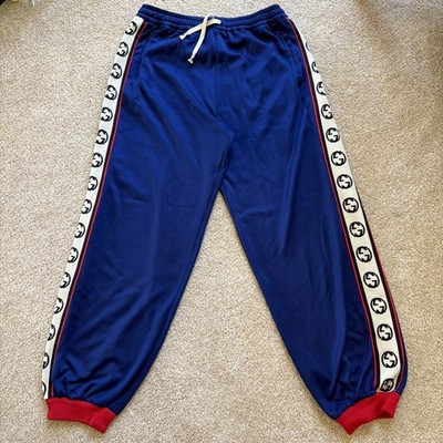 100% Authentic Gucci Monogram GG Track Sweatpants Size Large Fits a Little Baggy