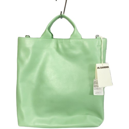Jil Sander Flat Shopper Tote Leather Mint Green Large Italy Designer Handbag