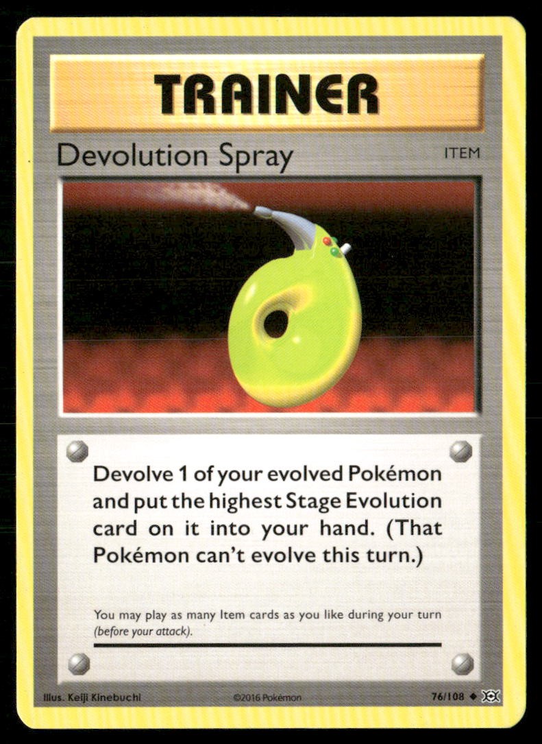 Devolution Spray 76/108 Uncommon Evolutions Pokemon Heavily Played