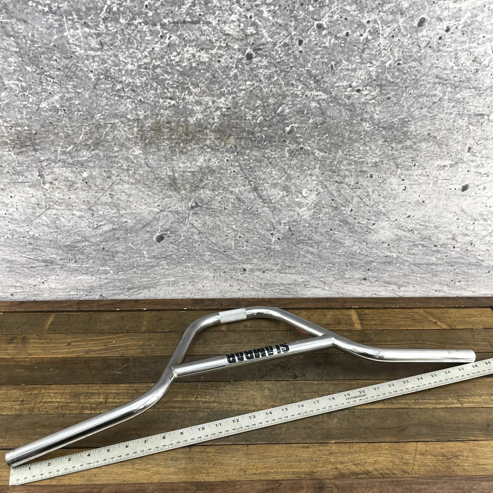 Manillar cromado S&M Slambar BMX 2 piezas travesaño abrazadera moleteada bicicleta Foto 3 de 4