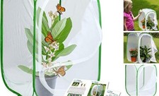 Insect and Butterfly Habitat Cage 15.7 x 15.7 x 23.6 inches White With Green