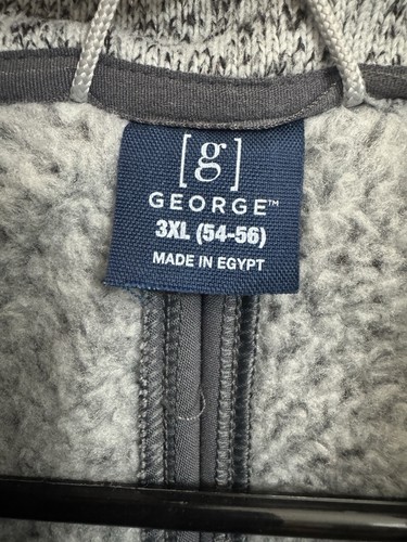 George 3X 54-56 Gray Zip Up Vest Fleece Lined - Picture 3 of 5