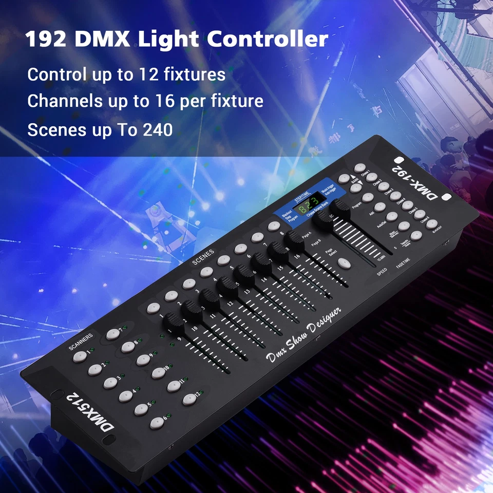 DMX512 Light Controller Console Panel 192CH Programming Function Sound Activated - Image 3 of 4