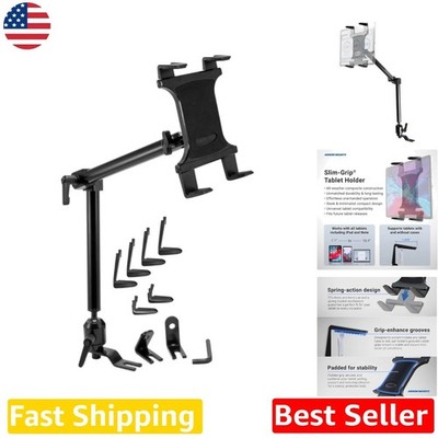 Secure Car Tablet Holder Mount, 22'' Arm, Adjustable Rail Mount for iPad Samsung