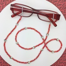 Heart Eyeglass Chain, Glasses Necklace, Valentine's Day Eyewear Holder