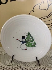 NWT FIESTA SNOWMAN AND TREE  9" LUNCHEON PLATE