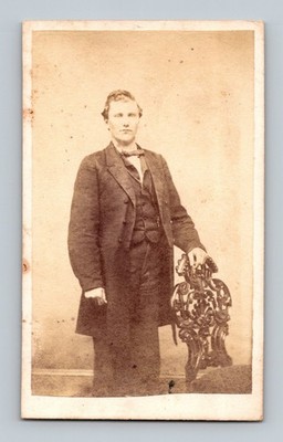 Antique 19th Century CDV Portrait by E.S. Bergan Cedar Rapids Iowa