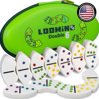 Loomino Dominoes Set - Perfect Family Game with Easy Rules & Storage Case