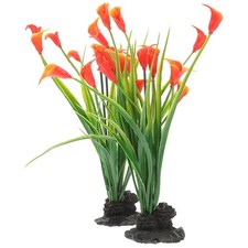 2pcs Aquarium Landscaping Plants Plastic Aquarium Flower Decoration Compact F...