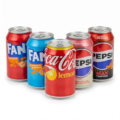 UK Imported Limited Edition Flavored Sodas, 4 Can Pack Choose Flavor (Coke Lemon