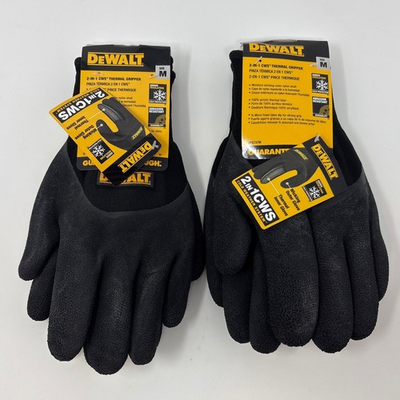 #ad DEWALT DPG737M 2 in 1 CWS Thermal Grip Work Gloves Black Size M 2 Pack $22.49