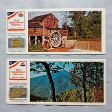 Lot of 2 Vintage 'The American Scene' Oil Co. Promo Game Card Postcards 1969
