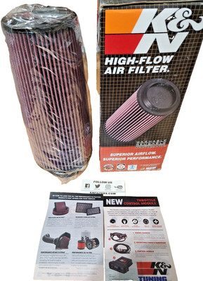 K&N RE-0860 Universal High-Flow Clamp-On  Air Filter 4'' Inlet Red Cotton