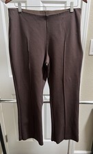Everlane Brown Dress Pants Women Pull On Organic Cotton Stretch 27" Inseam