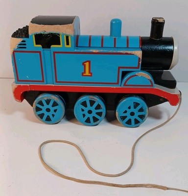 1997 Britt Allcroft Large Thomas & Friends Wood Pull Toy Used