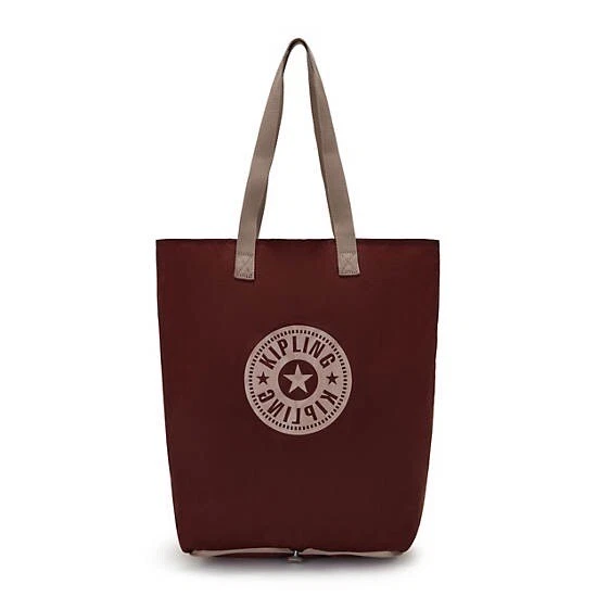 Kipling HIP HURRAY Packable Tote Bag Water Resistant Merlot Pink NWT