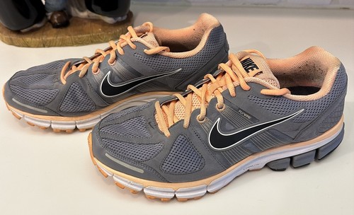 Nike Pegasus 28 Sneakers Flywire Zoom Air Cushion Gray Orange Women's Size 11 - Picture 2 of 8