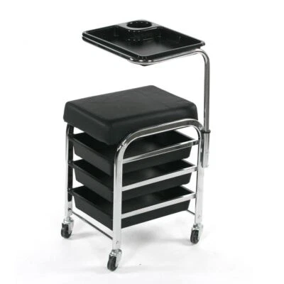 SALON STORE Manicure Pedicure Trolley Nail Hair Beauty Salon Chair Stool with Drawers Black