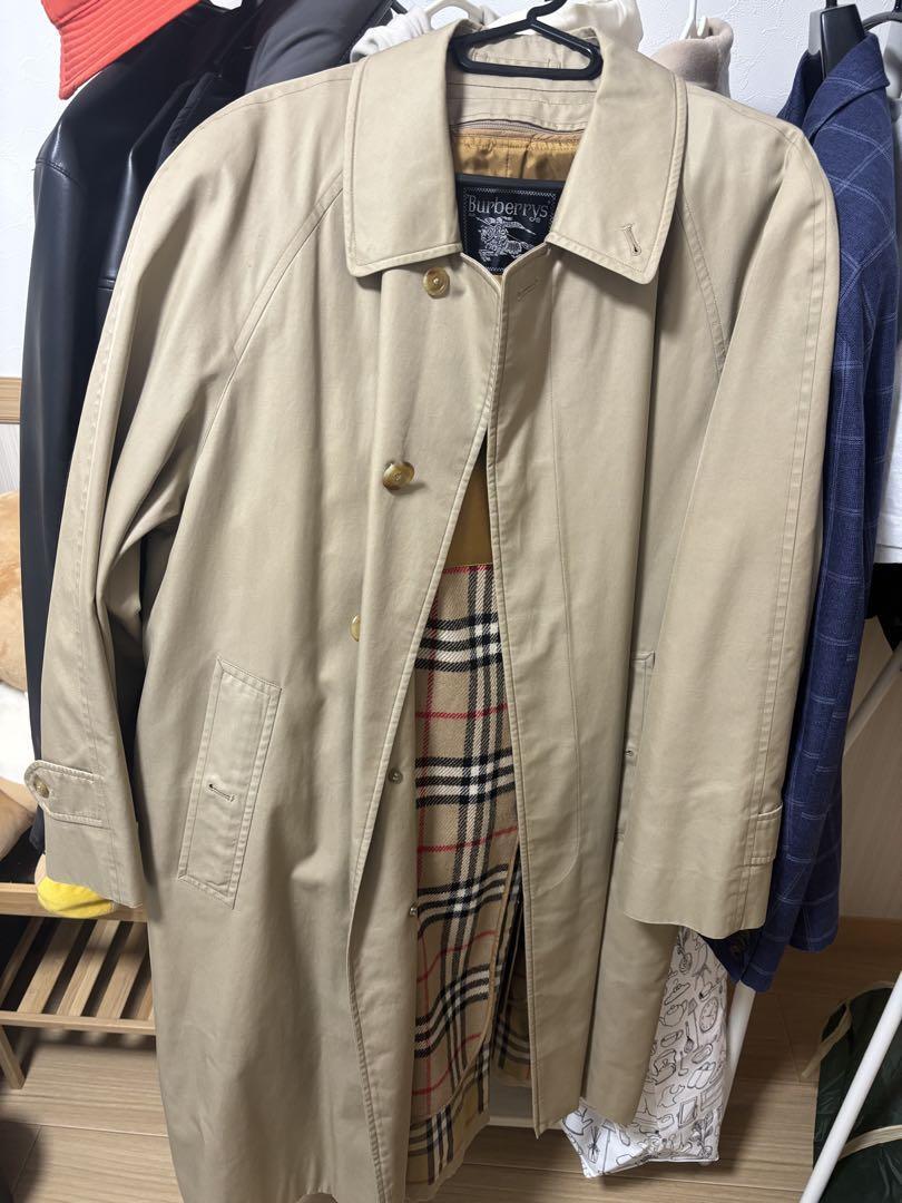 Burberry Nova Check Trench Coat with Liner Beige Vintage Long Coat