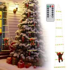 LED Christmas Ladder Lights with Santa Claus Doll String Light with Remote ET