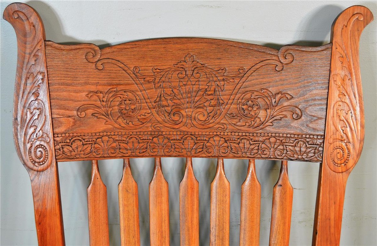 Rare Set of 6 Victorian Press Back Arm Chairs – Circa 1890s #21114