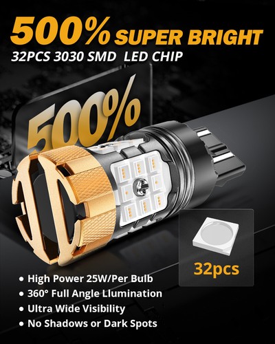 7443 4157 3156 3157 1157 T20 LED Turn Signal Light Bulbs CANBUS Anti Error Free - Picture 9 of 18