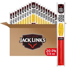 Jack Link's Teriyaki Meat Sticks Pack of 20 On the Go 5g Protein Snack