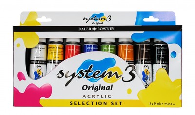 Daler Rowney System 3 Acryl Auswahl Set - 8 x 75ml