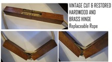 CUT AND RESTORED ROPE "VINTAGE" HARDWOOD AND BRASS - REPLACEABLE ROPE