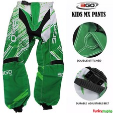 MX Pantaloni per Cross Bambino Moto Fuori strada Quad Dirt Kart Pants 3GO Verde