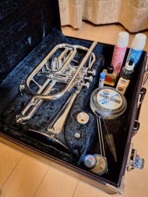 ヤマハ プロモデル コルネット YCR-733 YAMAHA YCR-733 Cornet Silver Plated with Hard Case Mouthpiece for