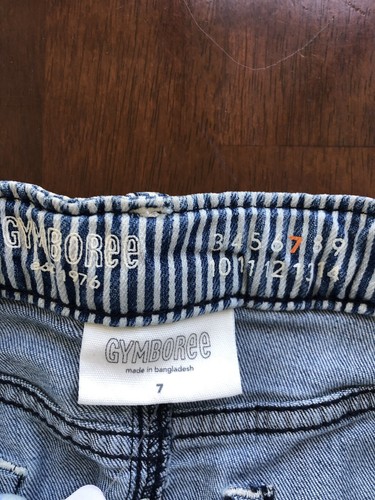 New With Tags Gymboree Girls Blue Striped Denim Blue Jean Skirt Size 7 - Picture 3 of 9