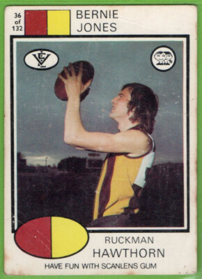 1975 AFL VFL SCANLENS FOOTBALL CARD - 36 Bernie JONES (HAWTHORN) WHITE ...