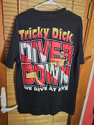 Vintage 90s Single Stitch Tricky Dicks Diver Funny Sex Joke Tee T Shirt Black XL