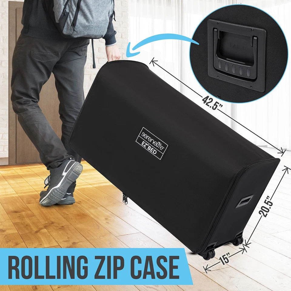 Colchón de aire inflable SereneLife SLEZBDKG50 cama EZ con bomba de interruptor individual, King Foto 3 de 4