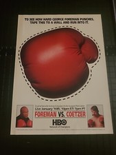 George Forman Vs Coetzer Boxing Print Ad Vintage 1993 8x11 Great To Frame 