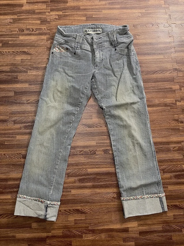 Express striped jeans discount