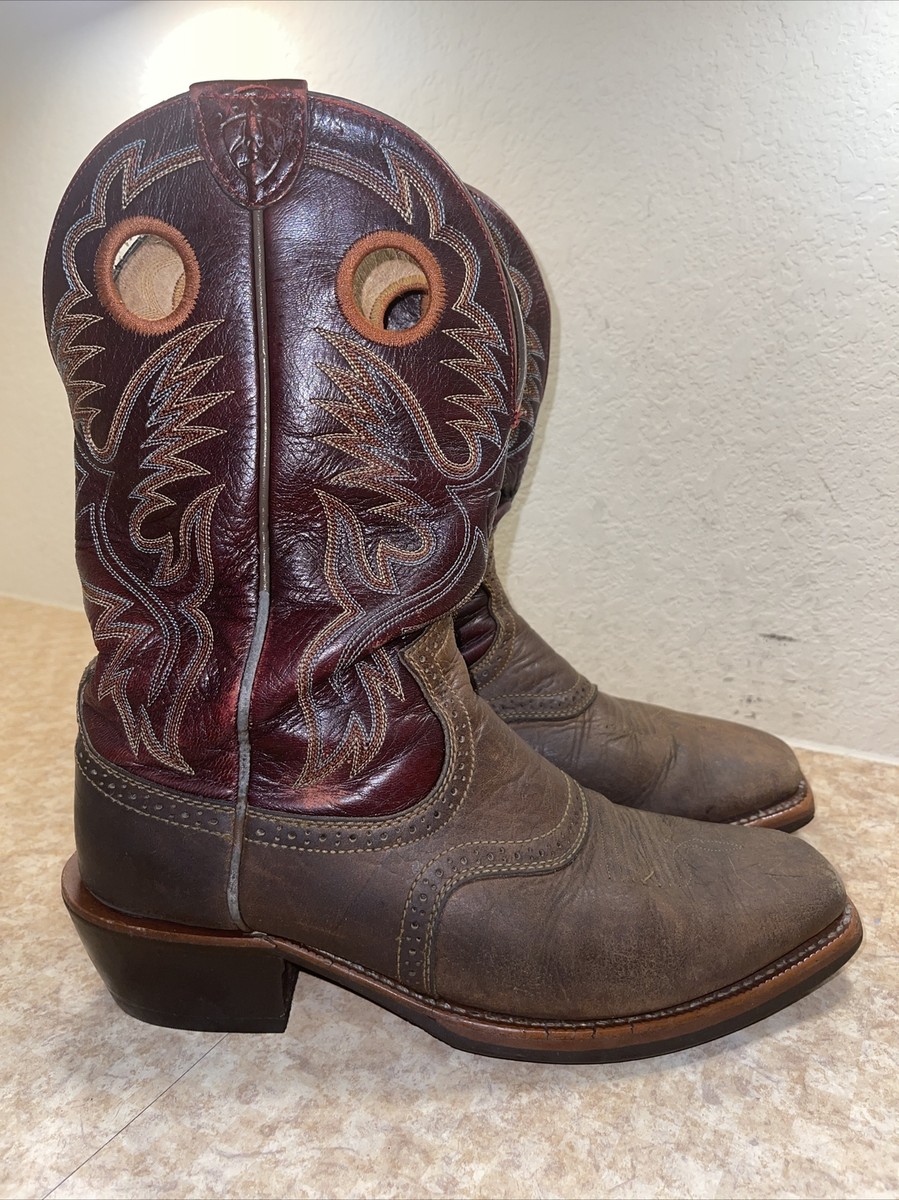 Ariat Brown Leather Cowboy Western Stock Boots SZ 10 EE NEW  display picture 3
