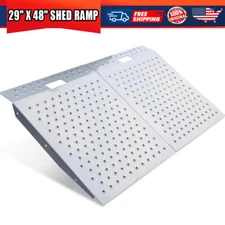 VNN Shed Ramp for Riding Mower & Lawn Equipment Anti-Slip Punch Plate Ramp (2PC)