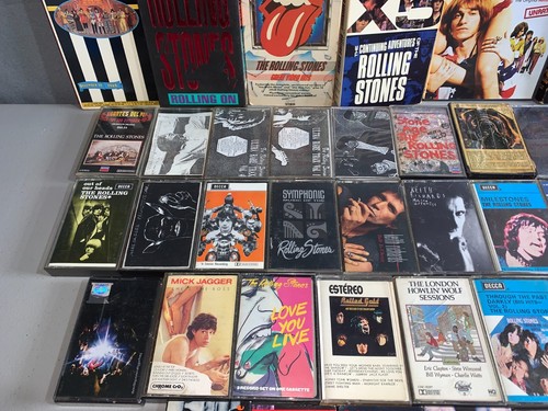 VINTAGE ROLLING STONES COLLECTION 35 RARE CASSETTES 6 VHS 1 DVD SINGLES - Picture 4 of 8