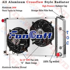 3 Row Radiator+Shroud Fan For 1970-81 Pontiac Firebird 6.6L /Trans Am 5.7L V8