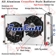 3 Row Radiator Shroud Fans For 1970-1981 75 Pontiac Firebird Trans Am Formula V8