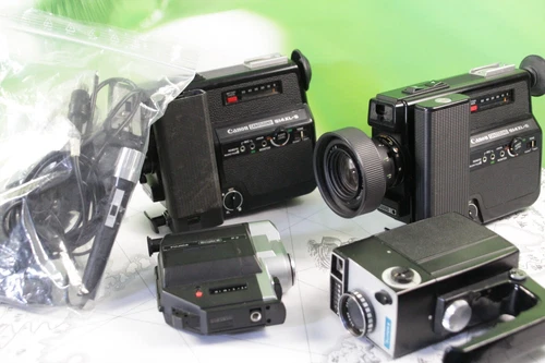 Lote de cámaras y accesorios de Super 8mm micrófonos cables Canon Fujica