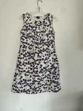 Gap Womens Blue Floral Shift Dress, Cotton, Pockets, Size 2