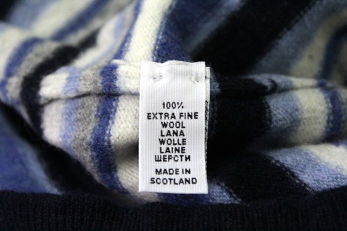 Ballantyne Women's Striped Sweater Size 42 Blue Pullover Wool Knit - Picture 11 of 23