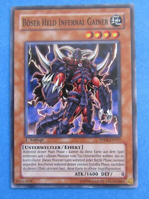 Yugioh Karte - Böser HELD Infernal Gainer - 1. Auflage - DE06-DE007 - Common