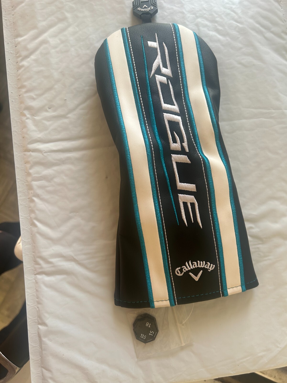 Callaway Rogue Fairway Headcover Cover  Excellent Condition BLK / WHITE / TEAL